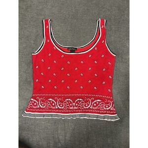 Country Festival Sydney Easton L Paisley Bandana Rayon Top Western Y2K Americana